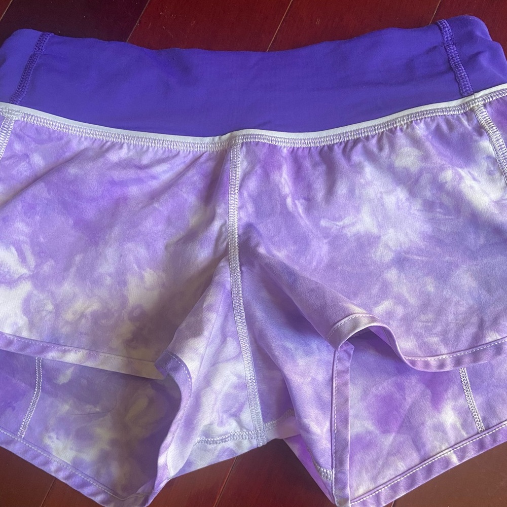 lululemon athletica Lavender Tie-Dye Athletic Shorts size 2 limited edition